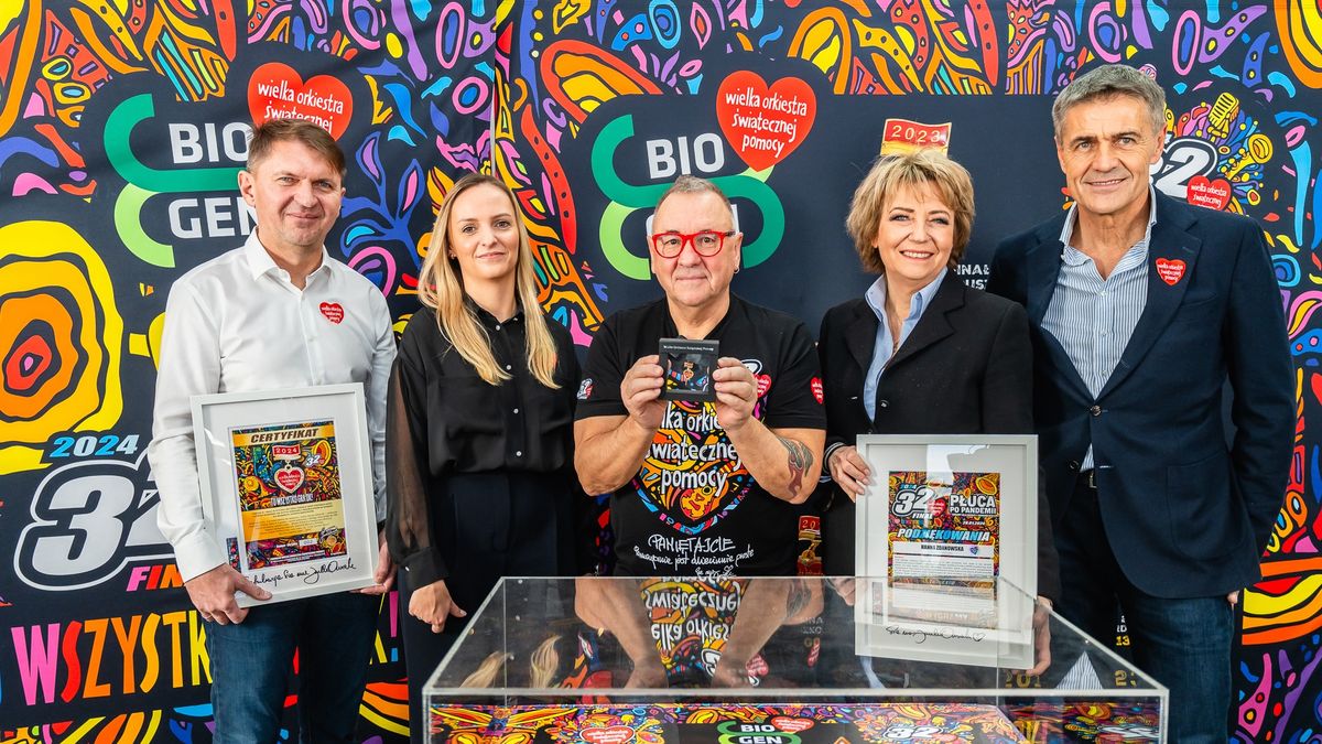 Materiały prasowe / Na zdjęciu: od lewej Jarosław Peczka, Ewa Paniowicz, Jerzy Owsiak, Hanna Zdanowska i Krzysztof Hołowczyc