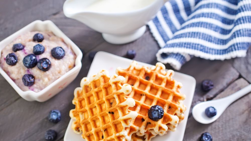 Mrożone gofry z pełnej pszenicy o niskiej zawartości tłuszczu