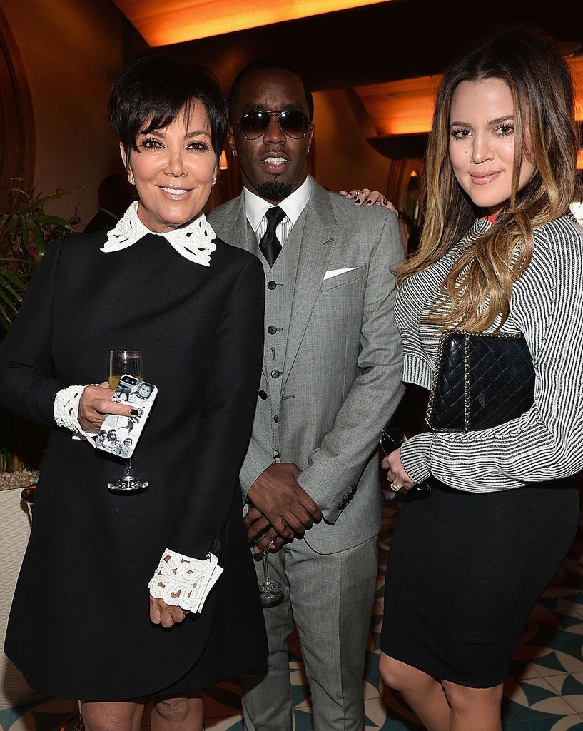 P. Diddy with Kris Jenner and Khloe Kardashian