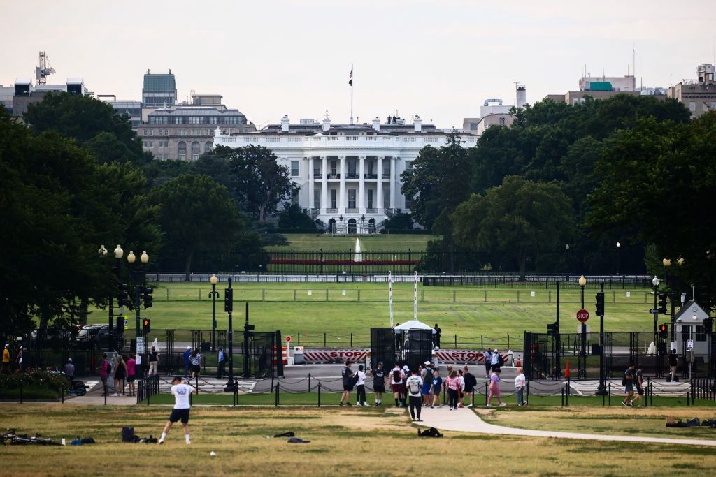 Tourists outside the White House are a common sight.