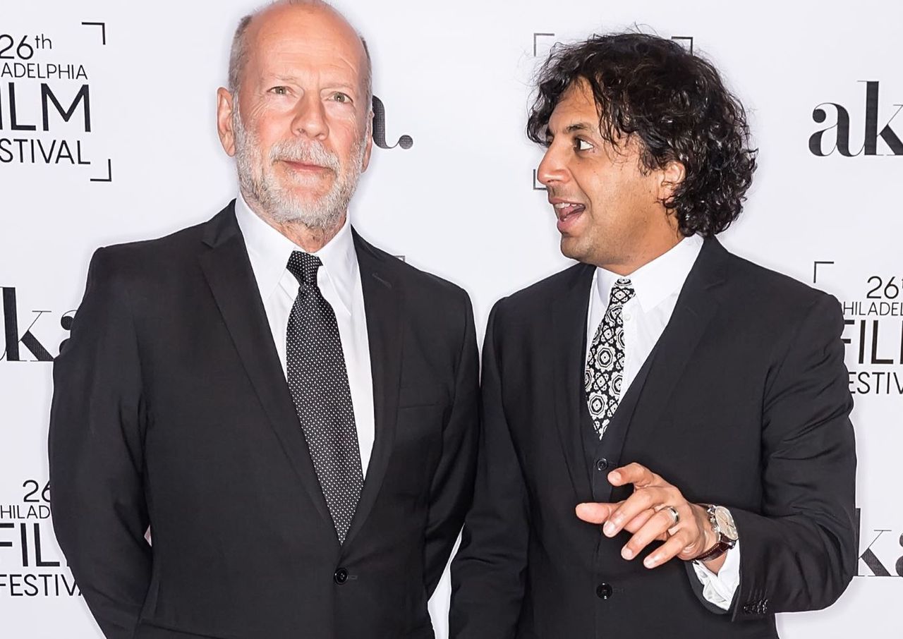 Bruce Willis and M. Night Shyamalan in 2017.