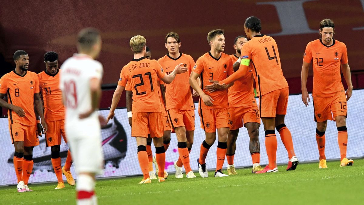 radość piłkarzy reprezentacji Holandii