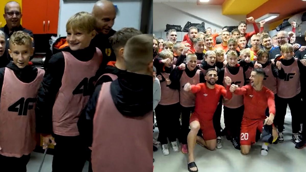 Zdjęcie okładkowe artykułu: Twitter / Korona Kielce / radość chłopców od podawania piłek z piłkarzami Korony
