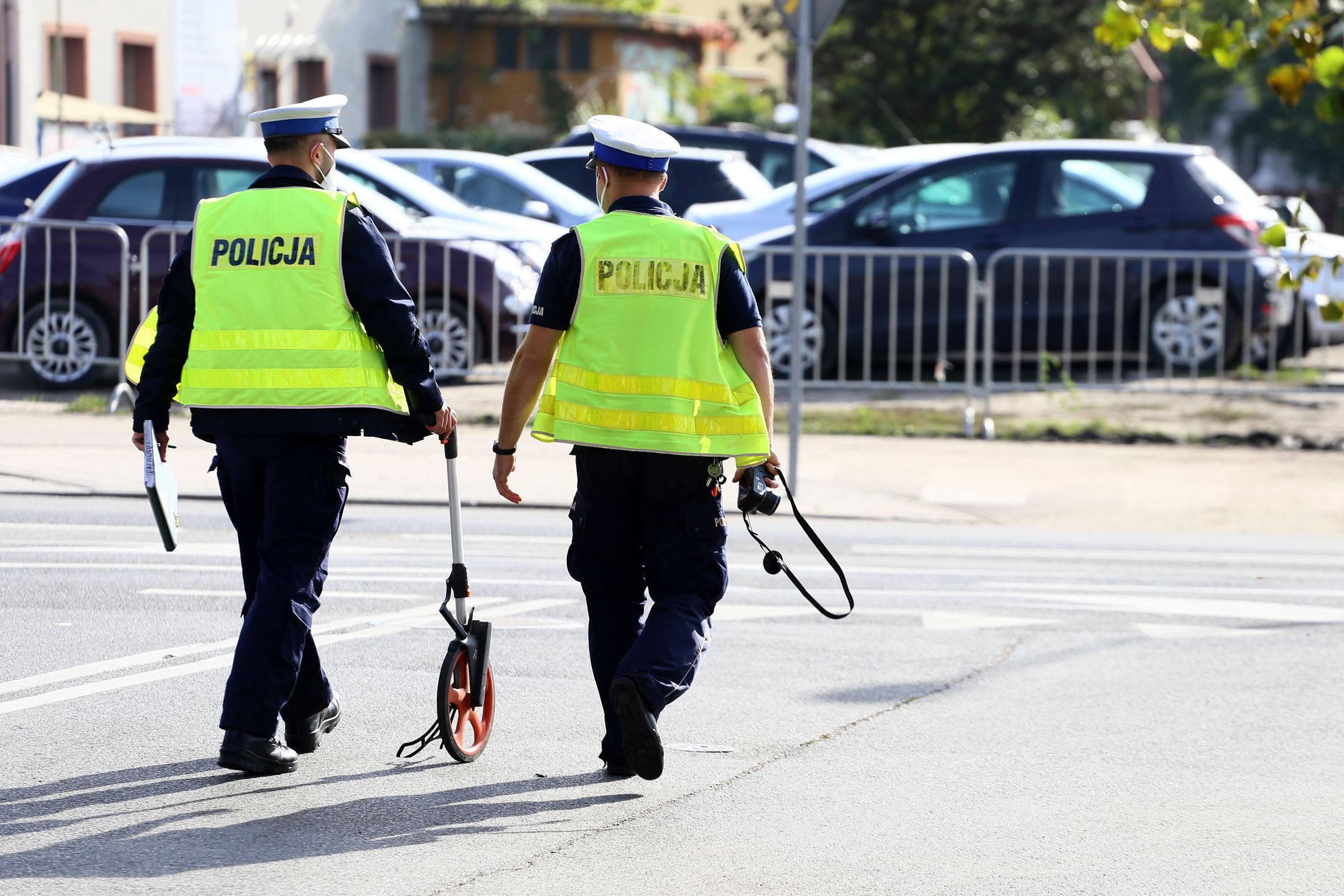 Policja drogówka wypadek oględziny
