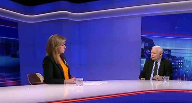 Kaczyński u Holeckiej w TVP. "Nudne przedstawienie z wcześniej ustalonymi rolami"