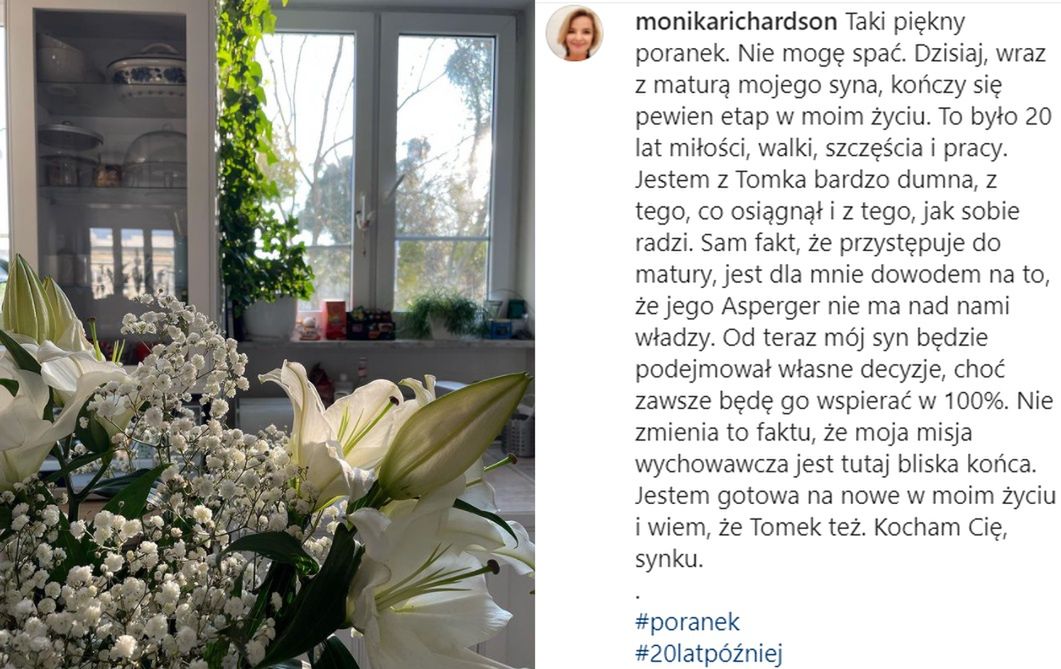 Monika Zamachowska przeżywa maturę syna