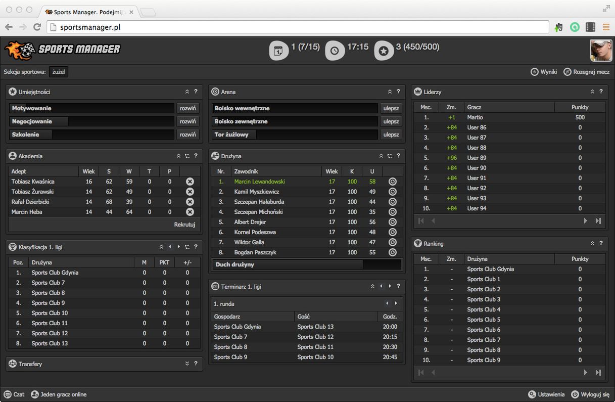 Sports Manager – polski, przeglądarkowy menedżer sportowy 2