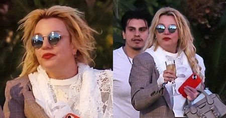 Roztrzepana Britney Spears opuszcza spa z kieliszkiem szampana. Potem wsiadła za kółko (ZDJĘCIA)
