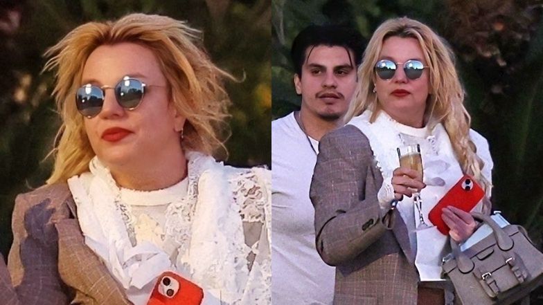 Roztrzepana Britney Spears opuszcza spa z kieliszkiem szampana. Potem wsiadła za kółko (ZDJĘCIA)