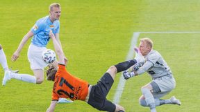 Fortuna I liga. Niebezpieczny atak piłkarza Chrobrego. To mogło się skończyć fatalnie dla bramkarza Stomilu