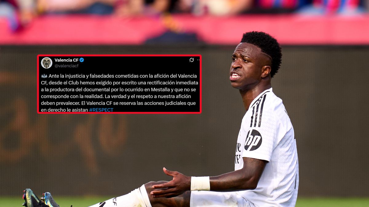 Getty Images / Alex Caparros/x.com/Valencia CF / Vinicius Junior i wpis Valencii