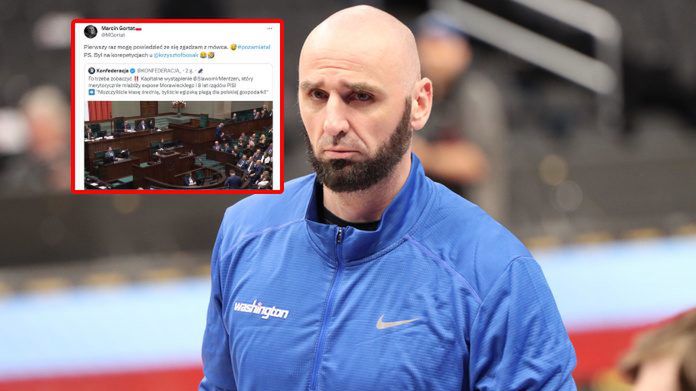 PAP / Marcin Cholewiński / X / Na zdjęciu: Marcin Gortat / w ramce: wpis z platformy X