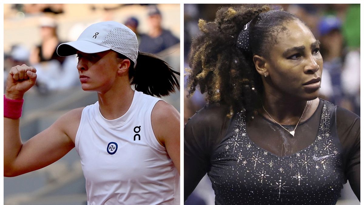 Iga Świątek i Serena Williams (fot Jean Catuffe/Getty Images)