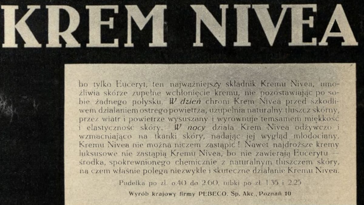 Fragment reklamy kremu Nivea