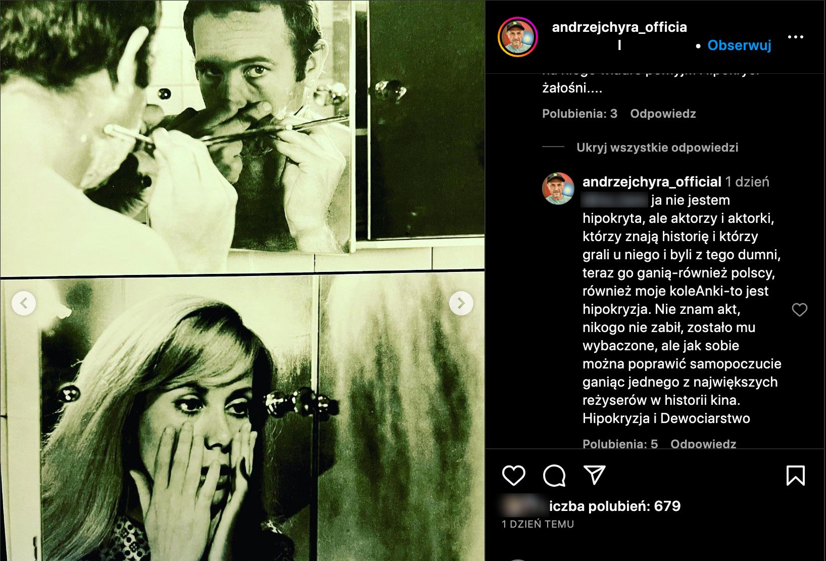 Andrzej Chyra staje w obronie Romana Polańskiego