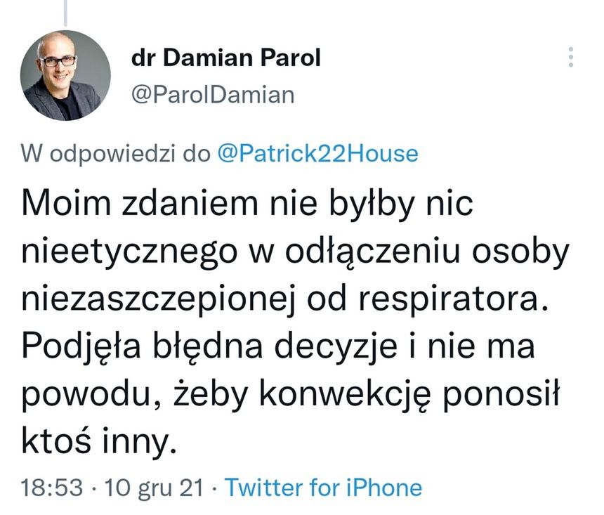 Parol usunął kontrowersyjny wpis 