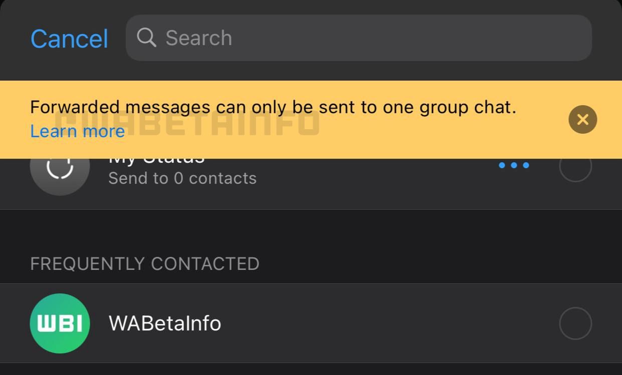 Przekazywanie wiadomości w ramach czatów grupowych w WhatsAppie