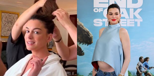 Anne Hathaway w mistrzowski sposób odniosła się do teorii internautów, że ma... SZTUCZNY brzuch ciążowy (WIDEO)