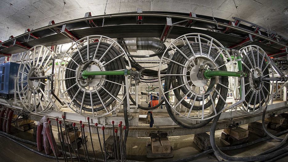 Warszawa. Metro. Taśmociąg tarczy TBM Maria