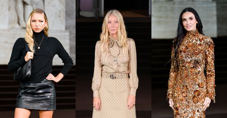 Modowy misz-masz na prezentacji kolekcji Gucci: szykowna Demi Moore, mroczna Lila Moss i Gwyneth Paltrow cała w logo