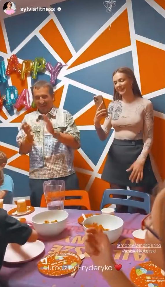Michał Koterski i Marcela Leszczak na urodzinach syna