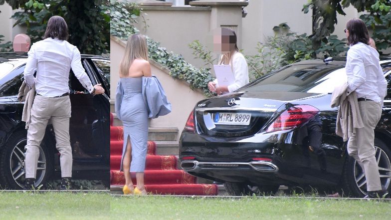 Para młoda i goście weselni na weselu Antka Królikowskiego i Joanny Opozdy