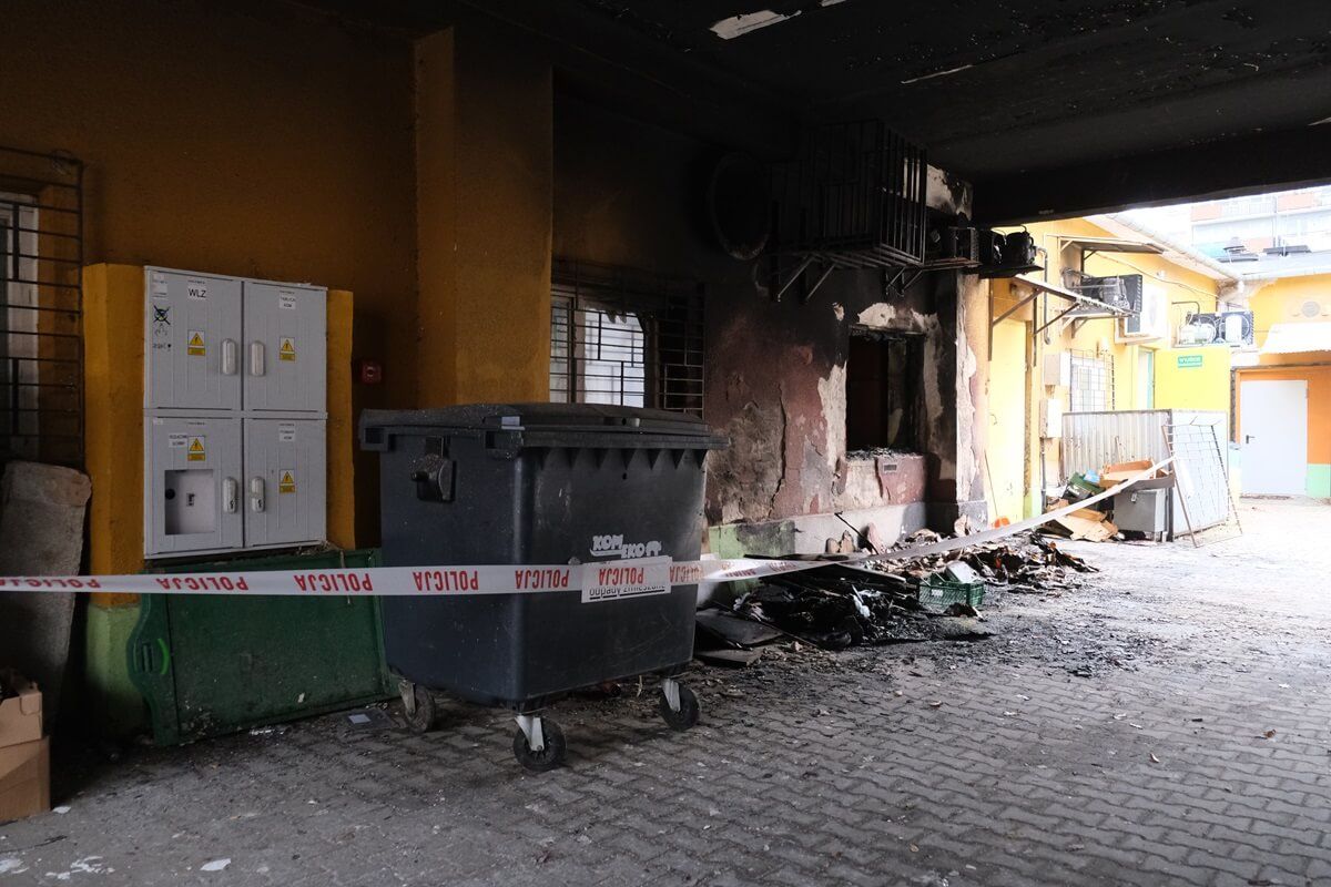 Pożar w sklepie Top Market i Żabka przy ul. Pogodnej