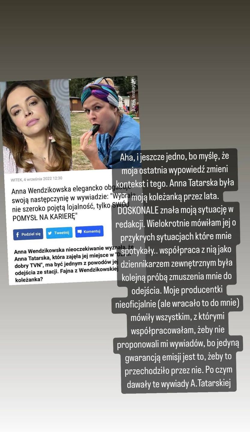 Anna Wendzikowska przypuszcza kolejny atak na swoją następczynię