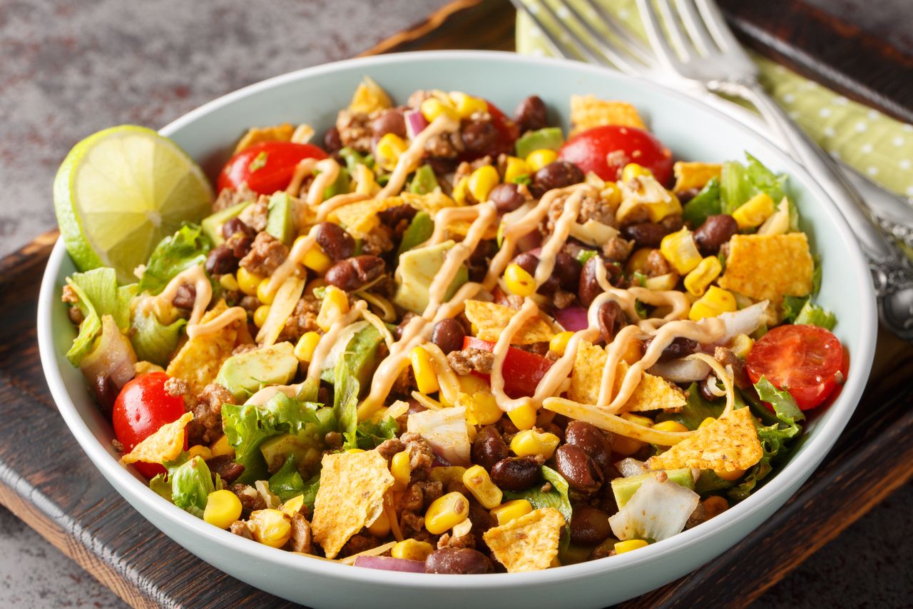 Mexican salad tempts with its colours