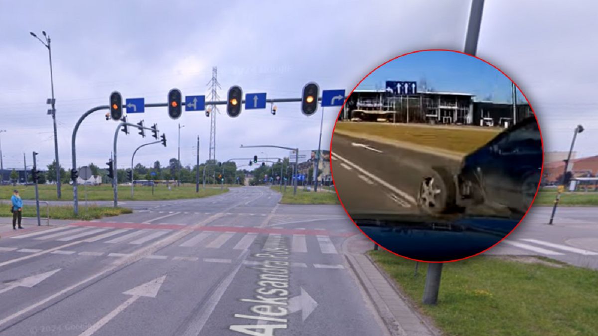 Groźna sytuacja na rondzie Inwalidów.