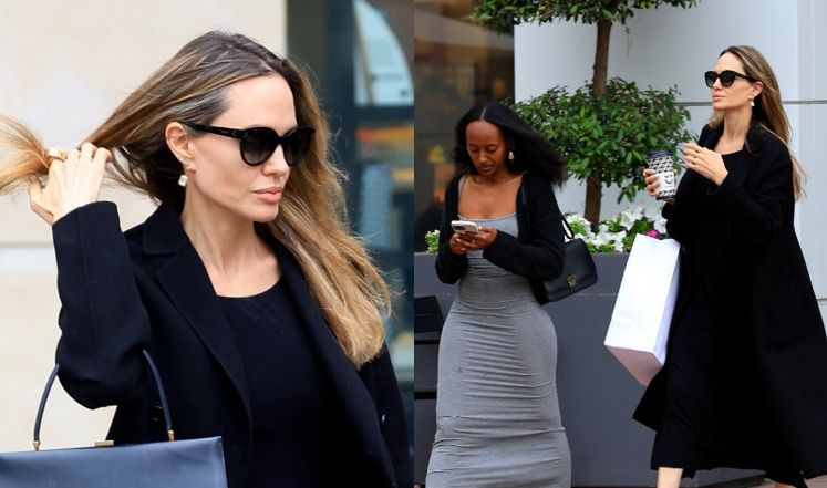 Angelina Jolie "caught" in the city with her daughter