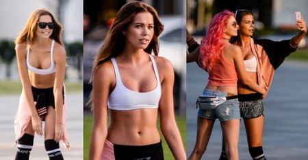 TYLKO U NAS: Sandra Kubicka jeździ na rolkach pod Stadionem Narodowym (ZDJĘCIA)