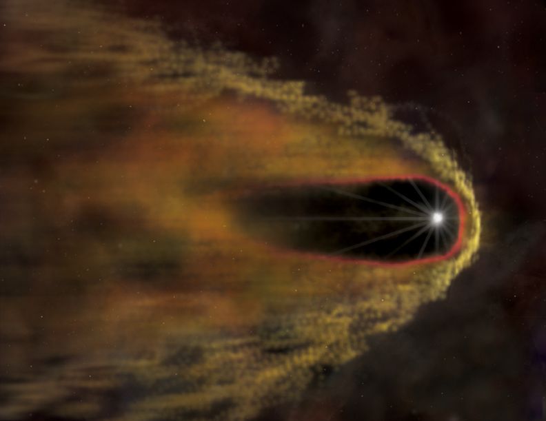 Artystyczna wizja układu pulsara B1957+20 (NASA/CXC/M.Weiss)