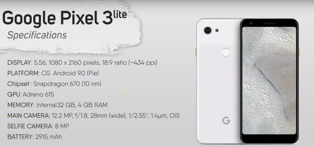 Google Pixel 3 Lite