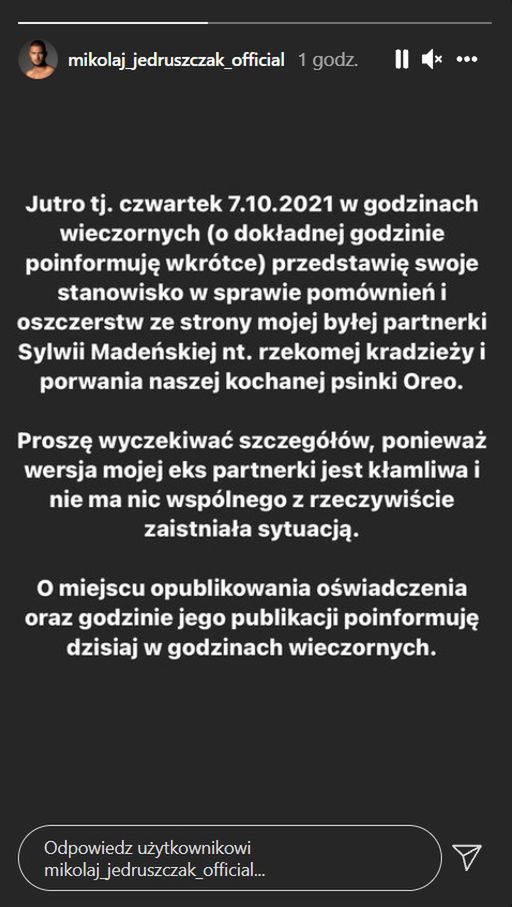 Mikołaj Jędruszczak wydał krótkie oświadczenie. Co się wydarzyło?