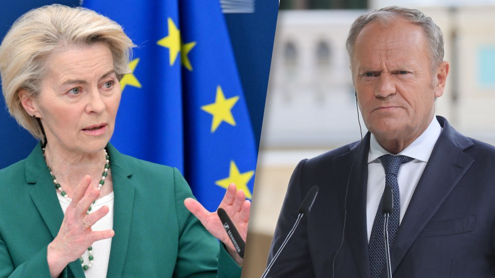 Szefowa Komisji Europejskiej Ursula von der Leyen i premier Dona