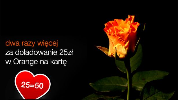 Orange na walentynki - bonusowe doładowania tylko dzisiaj! 1