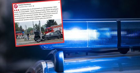 Policjant spowodował wypadek. Pokrzywdzony komentuje