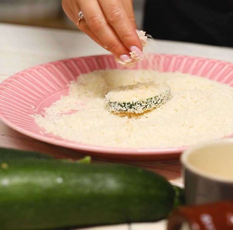 Breading zucchini