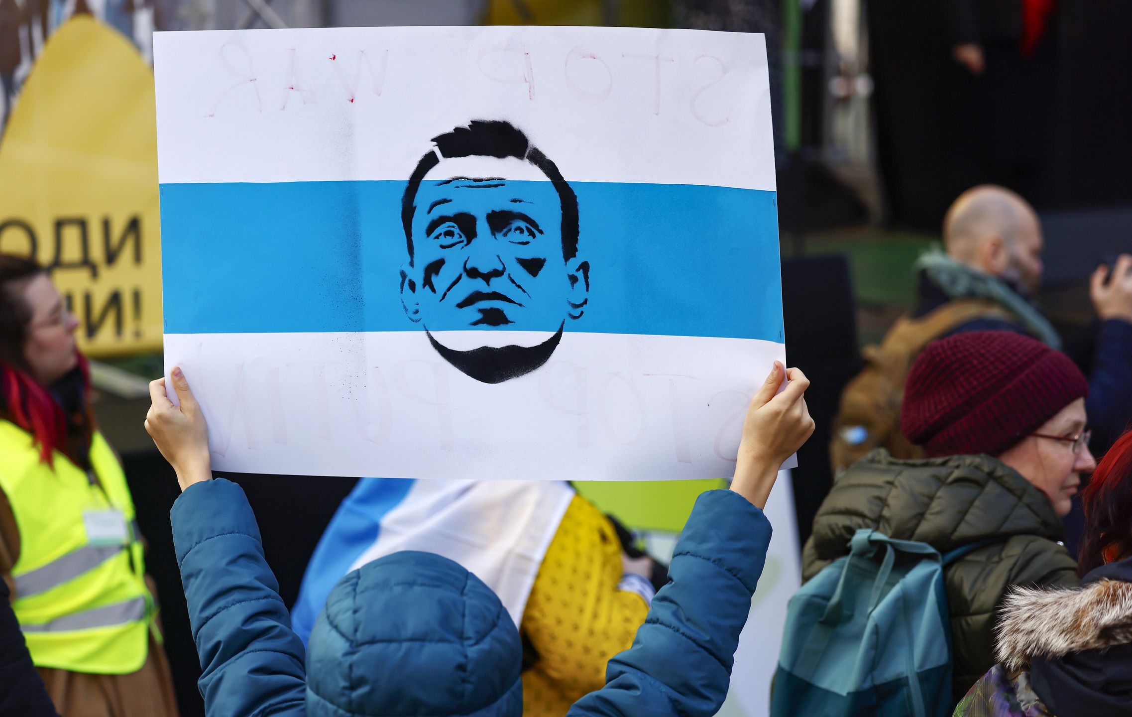 Protest przed rosyjską ambasadą w Berlinie 