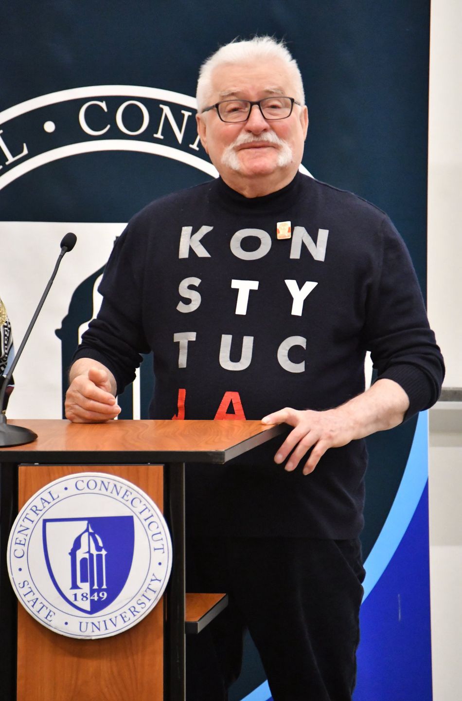 Lech Wałęsa podczas tegorocznej trasy po USA