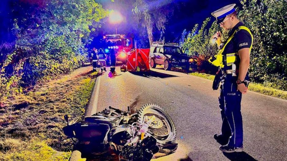 Śmiertelny wypadek z udziałem motocyklisty pod Słupskiem