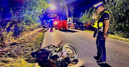 Śmierć motocyklisty. Jechał całą szerokością drogi