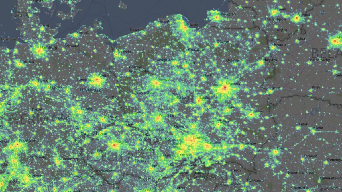 Zanieczyszczenie światłem to olbrzymi problem. Ta mapa doskonale to pokazuje 1