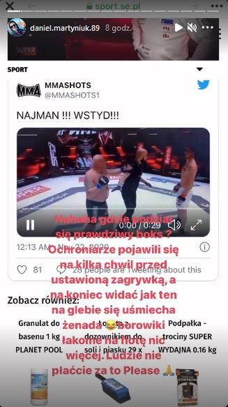 Relacja Daniela Martyniuka na Instagramie