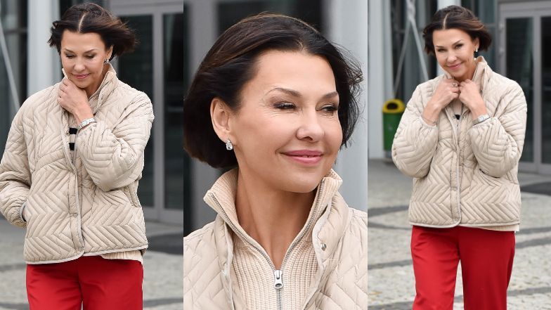 Anna Popek i jej GŁADKA TWARZ opuszczają studio TVP, próbując posyłać uśmiechy 