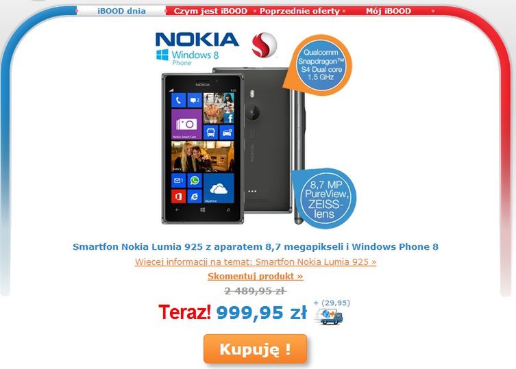 Lumia 925 w korzystnej cenie. Trzeba się jednak spieszyć 2