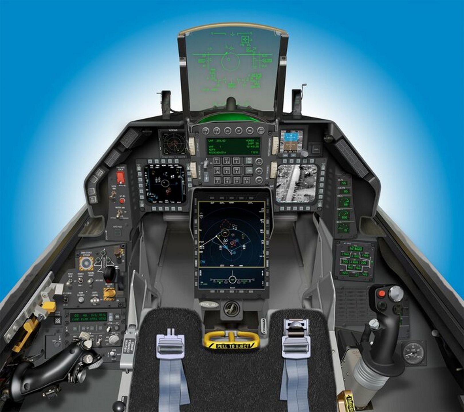 Render kokpitu F-16 Block70/72