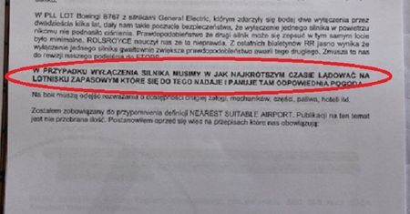 LOT o problematycznym rejsie: "nieprawda". Tymczasem w oficjalnych dokumentach ostrzega przed ryzykiem