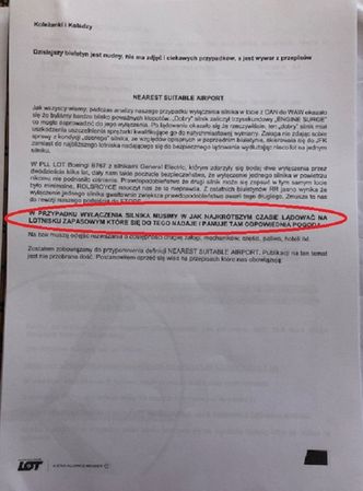 LOT o problematycznym rejsie: "nieprawda". Tymczasem w oficjalnych dokumentach ostrzega przed ryzykiem